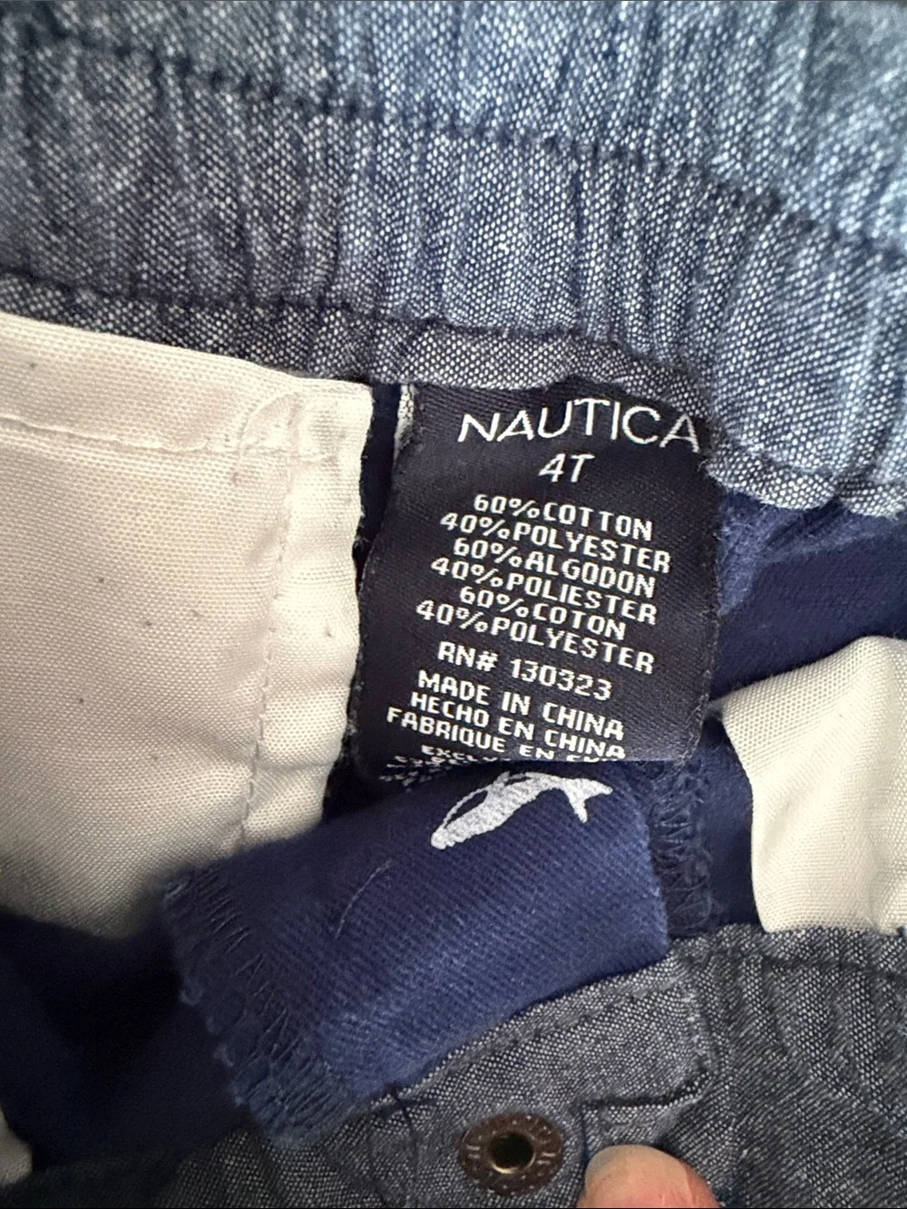 Nautica Navy Blue Whale Embroidered Boys Shorts 4T